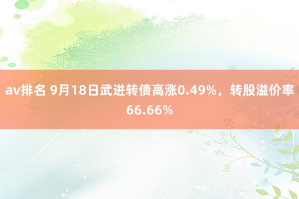 av排名 9月18日武进转债高涨0.49%，转股溢价率66.66%