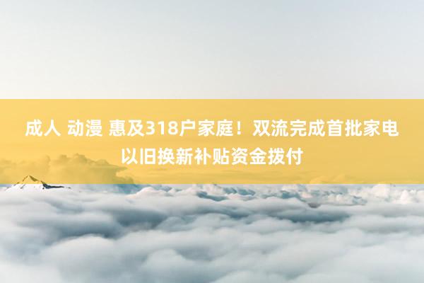 成人 动漫 惠及318户家庭！双流完成首批家电以旧换新补贴资金拨付