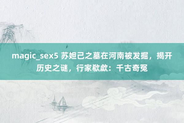 magic_sex5 苏妲己之墓在河南被发掘，揭开历史之谜，行家欷歔：千古奇冤