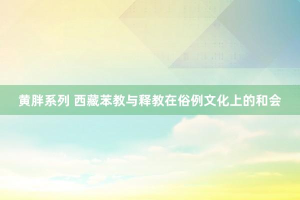 黄胖系列 西藏苯教与释教在俗例文化上的和会