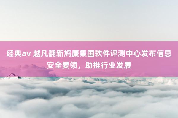 经典av 越凡翻新鸠麇集国软件评测中心发布信息安全要领，助推行业发展