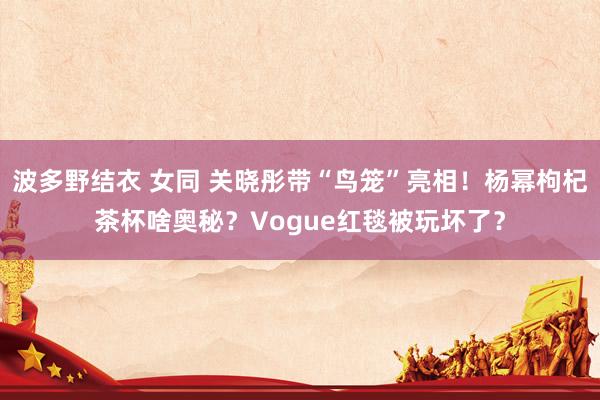 波多野结衣 女同 关晓彤带“鸟笼”亮相！杨幂枸杞茶杯啥奥秘？Vogue红毯被玩坏了？