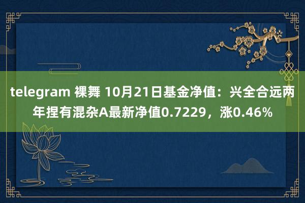 telegram 裸舞 10月21日基金净值：兴全合远两年捏有混杂A最新净值0.7229，涨0.46%