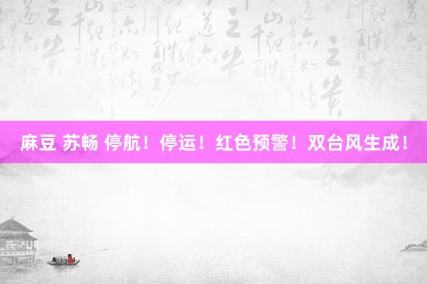 麻豆 苏畅 停航！停运！红色预警！双台风生成！