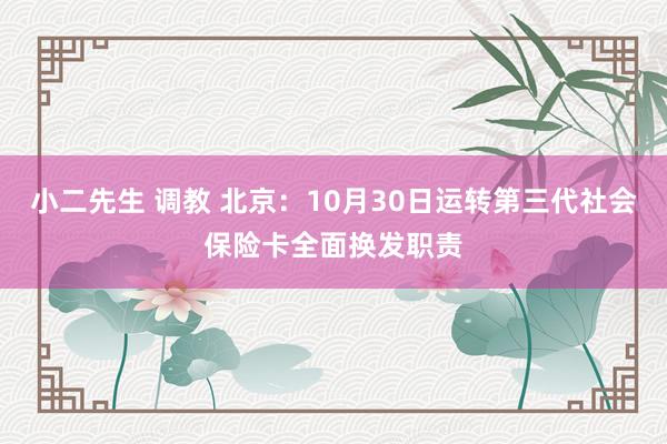 小二先生 调教 北京：10月30日运转第三代社会保险卡全面换发职责