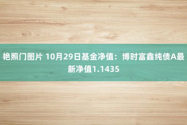 艳照门图片 10月29日基金净值：博时富鑫纯债A最新净值1.1435