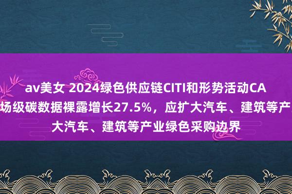 av美女 2024绿色供应链CITI和形势活动CATI指数论说：工场级碳数据裸露增长27.5%，应扩大汽车、建筑等产业绿色采购边界