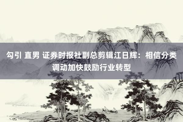 勾引 直男 证券时报社副总剪辑江日辉：相信分类调动加快鼓励行业转型