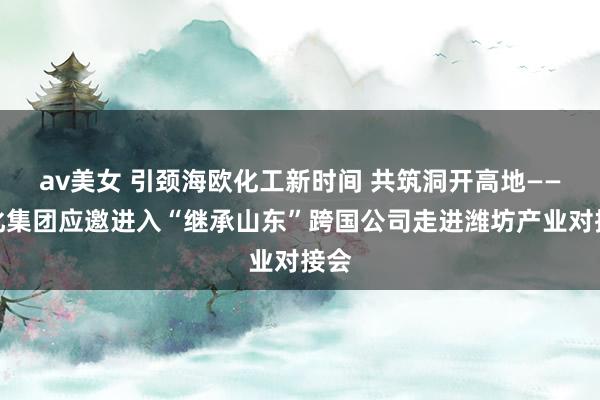 av美女 引颈海欧化工新时间 共筑洞开高地——海化集团应邀进入“继承山东”跨国公司走进潍坊产业对接会