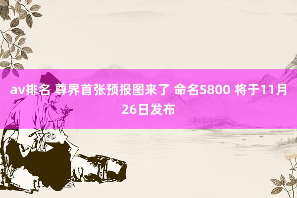 av排名 尊界首张预报图来了 命名S800 将于11月26日发布