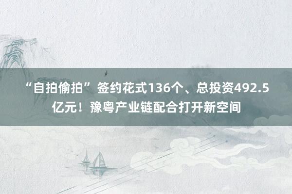 “自拍偷拍” 签约花式136个、总投资492.5亿元！豫粤产业链配合打开新空间