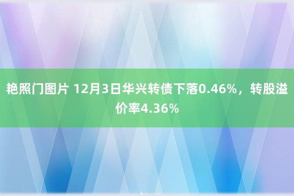 艳照门图片 12月3日华兴转债下落0.46%，转股溢价率4.36%