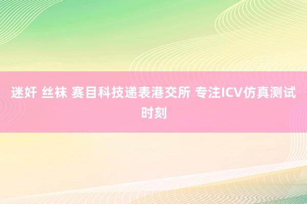 迷奸 丝袜 赛目科技递表港交所 专注ICV仿真测试时刻