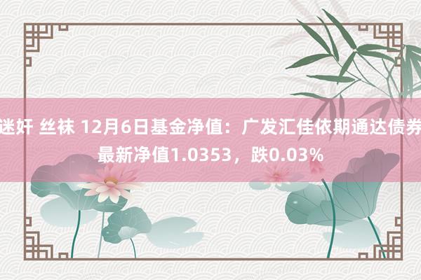 迷奸 丝袜 12月6日基金净值：广发汇佳依期通达债券最新净值1.0353，跌0.03%