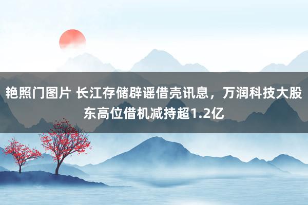 艳照门图片 长江存储辟谣借壳讯息，万润科技大股东高位借机减持超1.2亿