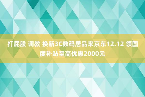 打屁股 调教 换新3C数码居品来京东12.12 领国度补贴至高优惠2000元