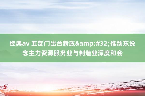 经典av 五部门出台新政&#32;推动东说念主力资源服务业与制造业深度和会