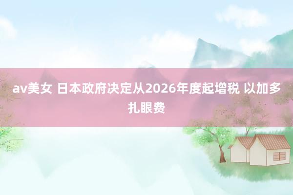 av美女 日本政府决定从2026年度起增税 以加多扎眼费