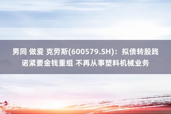 男同 做爱 克劳斯(600579.SH)：拟债转股践诺紧要金钱重组 不再从事塑料机械业务