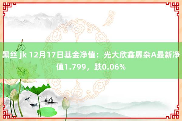 黑丝 jk 12月17日基金净值：光大欣鑫羼杂A最新净值1.799，跌0.06%