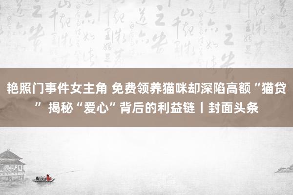 艳照门事件女主角 免费领养猫咪却深陷高额“猫贷” 揭秘“爱心”背后的利益链丨封面头条