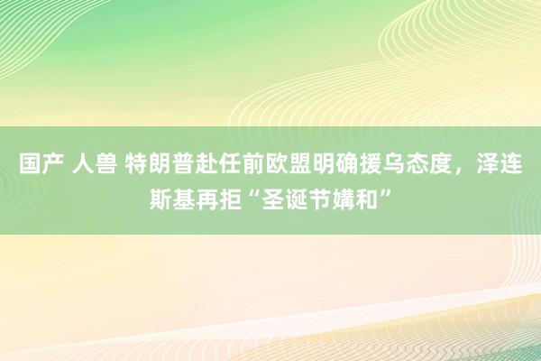国产 人兽 特朗普赴任前欧盟明确援乌态度，泽连斯基再拒“圣诞节媾和”