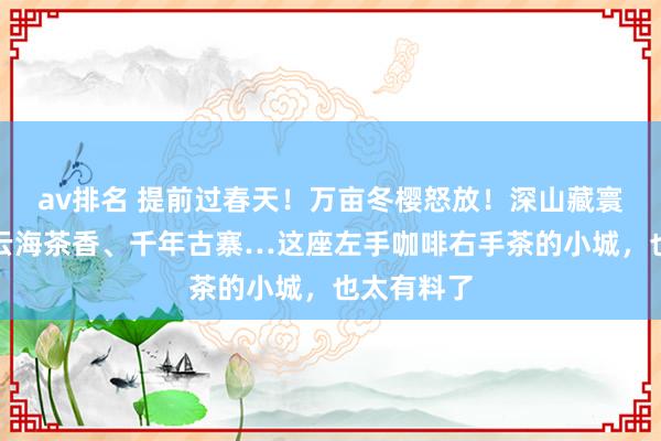 av排名 提前过春天！万亩冬樱怒放！深山藏寰宇非遗，云海茶香、千年古寨…这座左手咖啡右手茶的小城，也太有料了