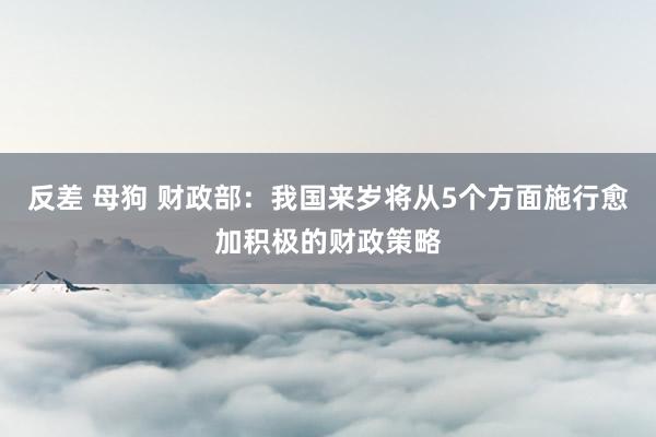 反差 母狗 财政部：我国来岁将从5个方面施行愈加积极的财政策略