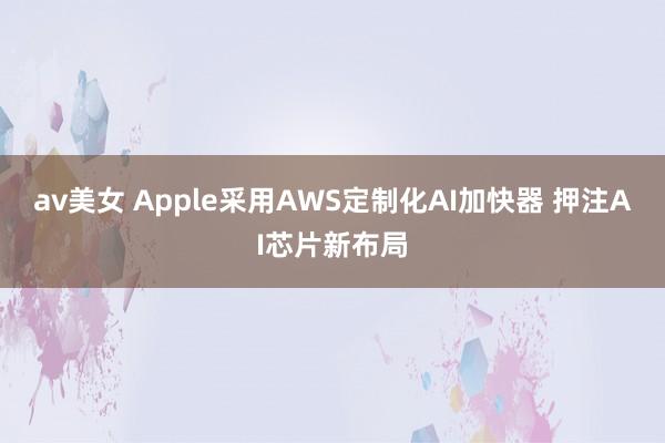 av美女 Apple采用AWS定制化AI加快器 押注AI芯片新布局