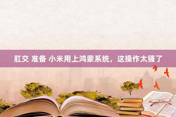 肛交 准备 小米用上鸿蒙系统，这操作太骚了