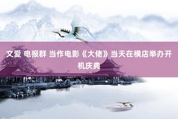 文爱 电报群 当作电影《大佬》当天在横店举办开机庆典