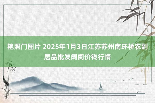 艳照门图片 2025年1月3日江苏苏州南环桥农副居品批发阛阓价钱行情