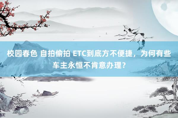 校园春色 自拍偷拍 ETC到底方不便捷，为何有些车主永恒不肯意办理？