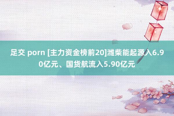 足交 porn [主力资金榜前20]潍柴能起源入6.90亿元、国货航流入5.90亿元
