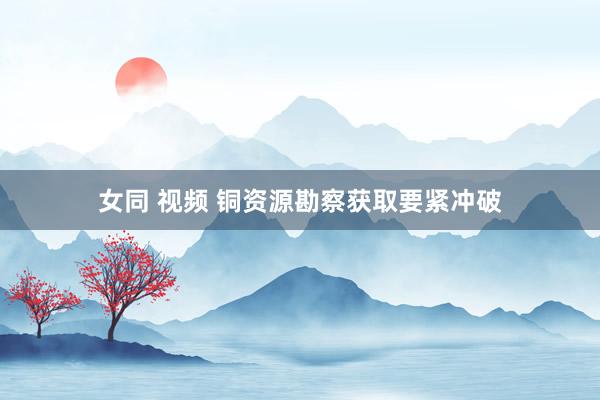 女同 视频 铜资源勘察获取要紧冲破