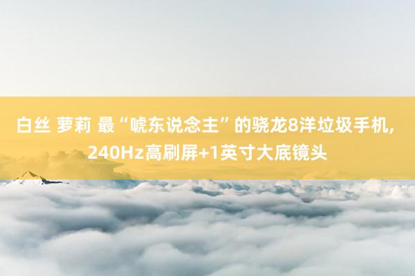 白丝 萝莉 最“唬东说念主”的骁龙8洋垃圾手机， 240Hz高刷屏+1英寸大底镜头