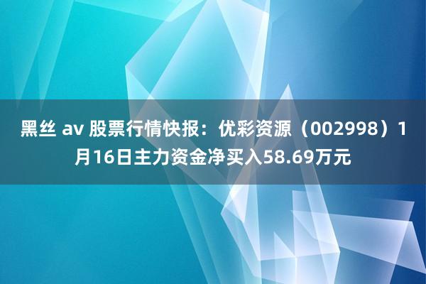 黑丝 av 股票行情快报：优彩资源（002998）1月16日主力资金净买入58.69万元