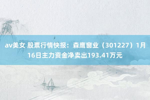 av美女 股票行情快报：森鹰窗业（301227）1月16日主力资金净卖出193.41万元