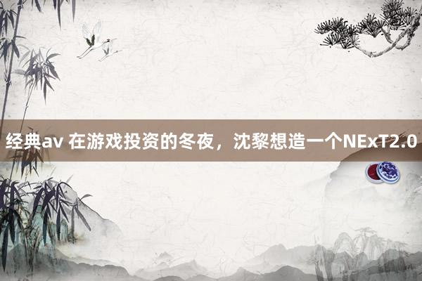 经典av 在游戏投资的冬夜，沈黎想造一个NExT2.0