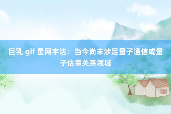 巨乳 gif 星网宇达：当今尚未涉足量子通信或量子估量关系领域
