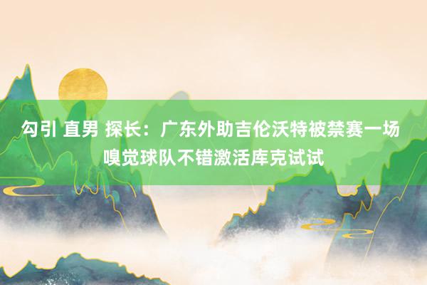 勾引 直男 探长：广东外助吉伦沃特被禁赛一场 嗅觉球队不错激活库克试试