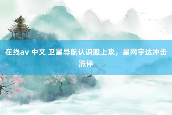 在线av 中文 卫星导航认识股上攻，星网宇达冲击涨停