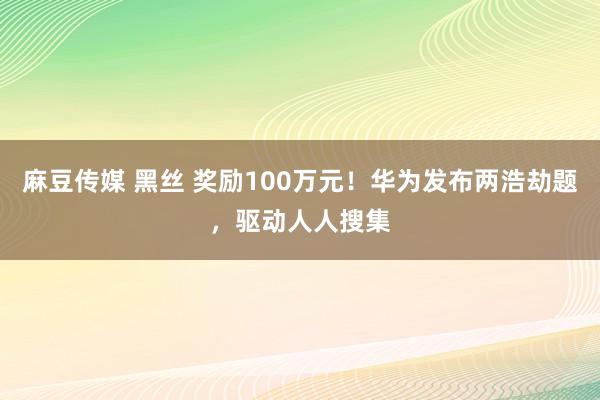 麻豆传媒 黑丝 奖励100万元！华为发布两浩劫题，驱动人人搜集