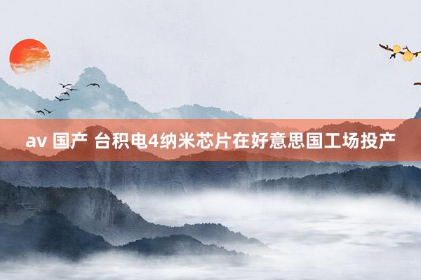 av 国产 台积电4纳米芯片在好意思国工场投产