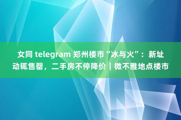 女同 telegram 郑州楼市“冰与火”：新址动辄售罄，二手房不停降价｜微不雅地点楼市