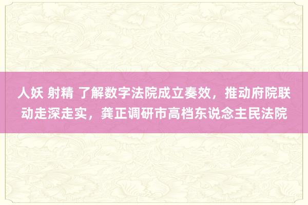人妖 射精 了解数字法院成立奏效，推动府院联动走深走实，龚正调研市高档东说念主民法院