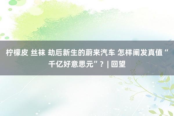 柠檬皮 丝袜 劫后新生的蔚来汽车 怎样阐发真值“千亿好意思元”？| 回望